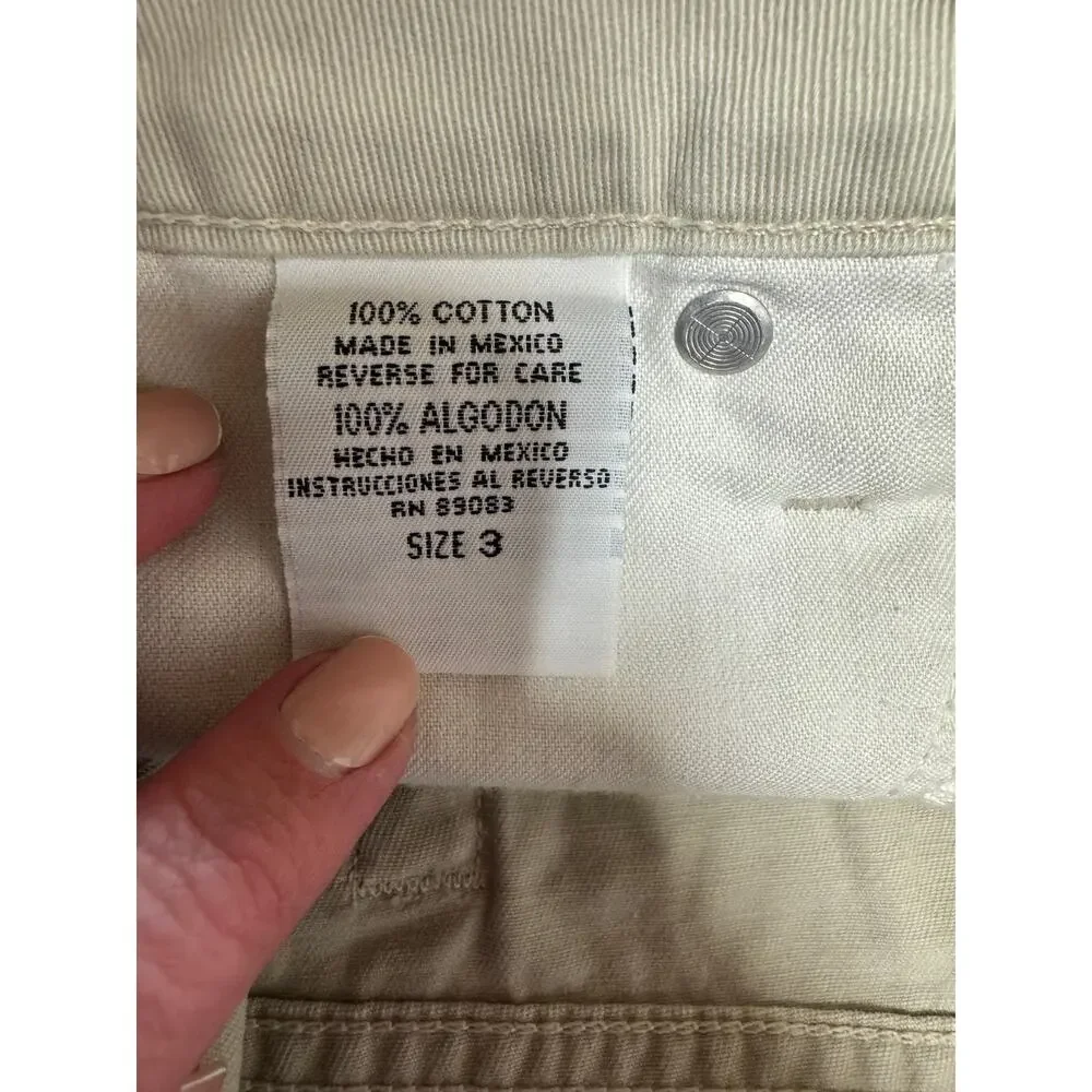 l.e.i. Khaki Mini Skirt Juniors Size 3 Utility Preppy 90s Grunge 100% Cotton
